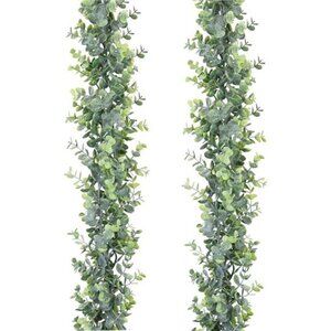 Faux Eucalyptus Garland Plant, 2 Pack Artificial Vines Hanging Eucalyptus Leaves